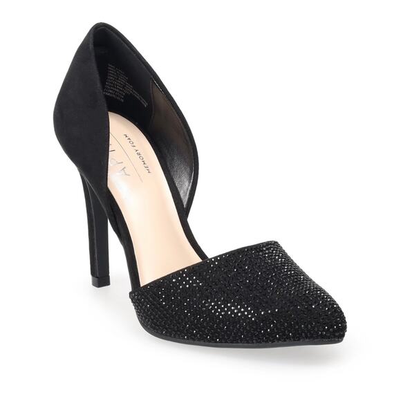 APT. 9 Oslynn Black Rhinestone Heels – Size 9.5 - Picture 2 of 5